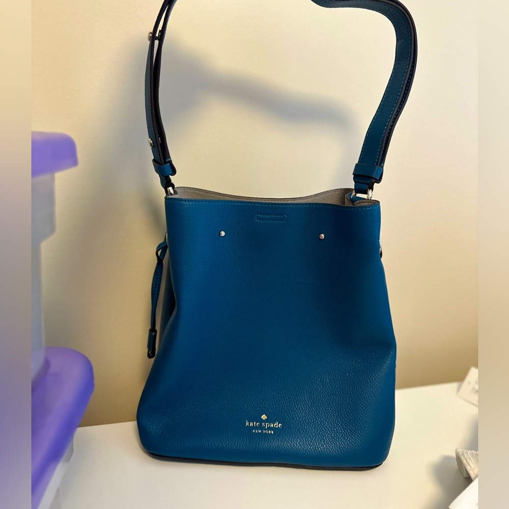Blue/teal Kate Spade tote/bucket bag